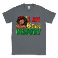 Charcoal Heather i am black history with afro black girl Classic Tee - texasbilliewilder