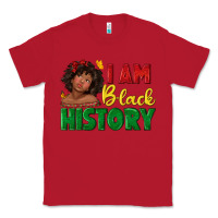 Red i am black history with afro black girl Classic Tee - texasbilliewilder