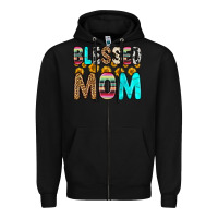 Black blessed mom Zipper Hoodie - Zillion Design Studio