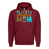 Burgundy blessed mom Zipper Hoodie - Zillion Design Studio