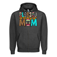 Charcoal Heather blessed mom Zipper Hoodie - Zillion Design Studio