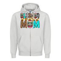 Dove Grey blessed mom Zipper Hoodie - Zillion Design Studio