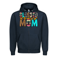 Navy blessed mom Zipper Hoodie - Zillion Design Studio