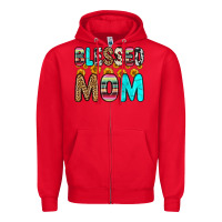 Red blessed mom Zipper Hoodie - Zillion Design Studio