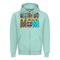 Seafoam blessed mom Zipper Hoodie - Zillion Design Studio
