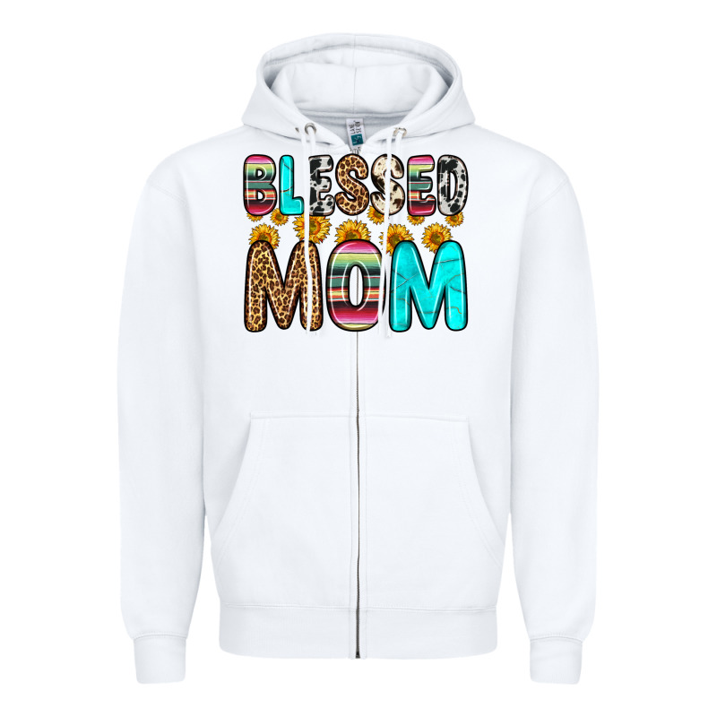 Blessed Mom Zipper Hoodie by Zillion Design Studio | Teevron