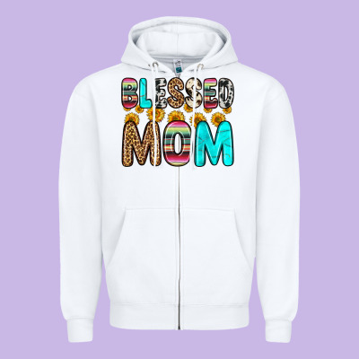 Blessed Mom Zipper Hoodie Designed By Zillion Design Studio