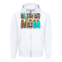 White blessed mom Zipper Hoodie - Zillion Design Studio