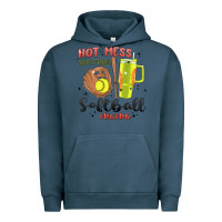 Pigment Midnight Navy hot mess always stressed softball mama stanley cup Urban Hoodie - MaliasSmallBusiness