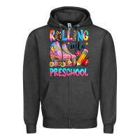 Charcoal Heather rolling into preschool grade Zipper Hoodie - texasbilliewilder