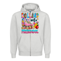 Dove Grey rolling into preschool grade Zipper Hoodie - texasbilliewilder