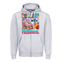 Heather Grey rolling into preschool grade Zipper Hoodie - texasbilliewilder