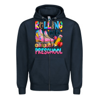 Navy rolling into preschool grade Zipper Hoodie - texasbilliewilder