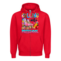 Red rolling into preschool grade Zipper Hoodie - texasbilliewilder
