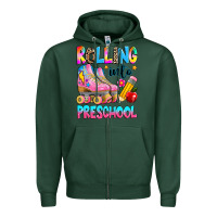 Sports Green rolling into preschool grade Zipper Hoodie - texasbilliewilder