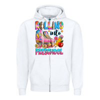 White rolling into preschool grade Zipper Hoodie - texasbilliewilder