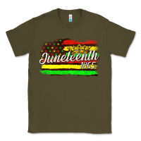 Army Green juneteenth 1865 with crown flag Classic Tee - texasbilliewilder