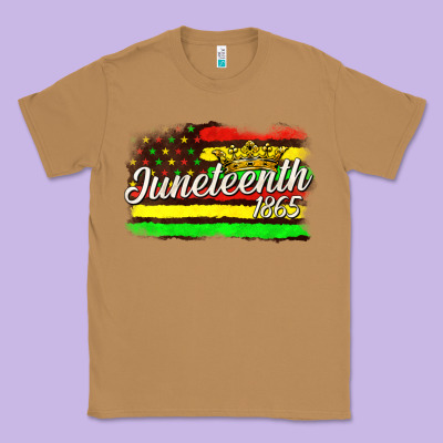 Classic Tee juneteenth 1865 with crown flag
