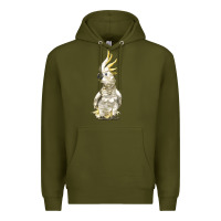 Army Green Cockatoo Bird Premium Hoodie - LillyAllenDesigns