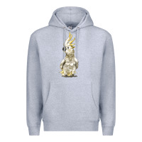 Heather Grey Cockatoo Bird Premium Hoodie - LillyAllenDesigns