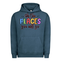 Pigment Midnight Navy oh the places you will go Urban Hoodie - MaliasSmallBusiness