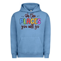 Pigment Pebble Blue oh the places you will go Urban Hoodie - MaliasSmallBusiness