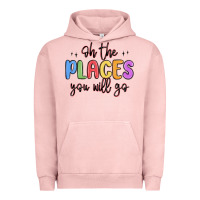 Pigment Salmon oh the places you will go Urban Hoodie - MaliasSmallBusiness