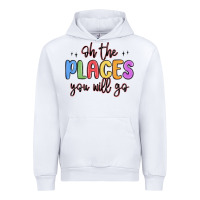 White oh the places you will go Urban Hoodie - MaliasSmallBusiness