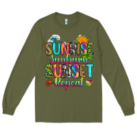 Army Green sunrise sunburn sunset repeat Long Sleeve Tee - RanaPortraitStore