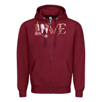 Burgundy valentines day dental love Zipper Hoodie - RanaPortraitStore