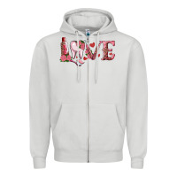 Dove Grey valentines day dental love Zipper Hoodie - RanaPortraitStore