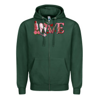 Sports Green valentines day dental love Zipper Hoodie - RanaPortraitStore