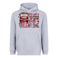 Heather Grey I've got bus full of Valentine Heavyweight Hoodie - RacoonDesign