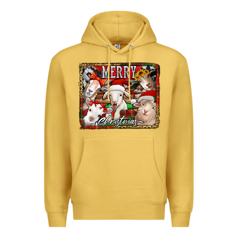 Merry Christmas Goats Premium Hoodie by Jasminsmagicworld | Teevron
