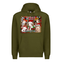 Army Green merry christmas goats Premium Hoodie - Jasminsmagicworld