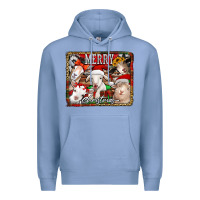 Colony Blue merry christmas goats Premium Hoodie - Jasminsmagicworld