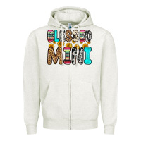 Oatmeal Heather blessed mini Zipper Hoodie - Zillion Design Studio