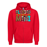 Red blessed mini Zipper Hoodie - Zillion Design Studio