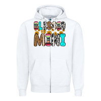 White blessed mini Zipper Hoodie - Zillion Design Studio