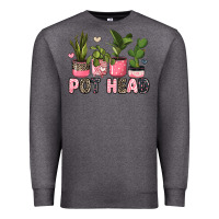 Charcoal Heather pot head plants Premium Sweatshirt - JahusDesignShop