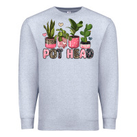 Heather Grey pot head plants Premium Sweatshirt - JahusDesignShop