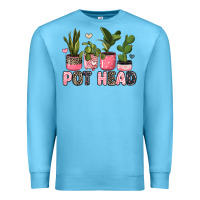 Ocean Blue pot head plants Premium Sweatshirt - JahusDesignShop