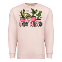 Pale Pink pot head plants Premium Sweatshirt - JahusDesignShop
