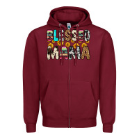 Burgundy blessed mama Zipper Hoodie - Zillion Design Studio