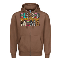 Chestnut blessed mama Zipper Hoodie - Zillion Design Studio