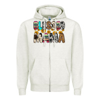 Oatmeal Heather blessed mama Zipper Hoodie - Zillion Design Studio