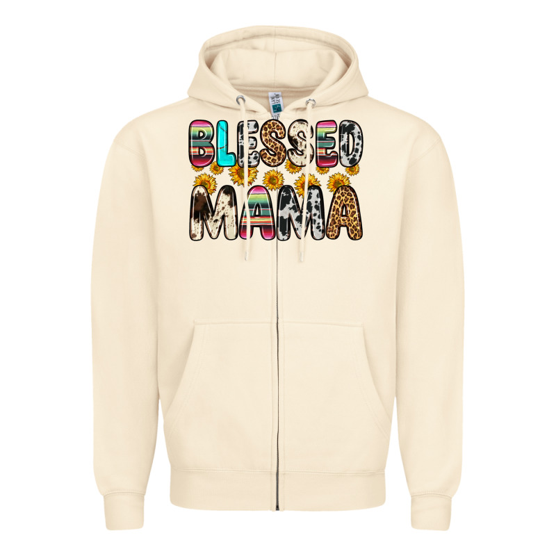 Blessed Mama Zipper Hoodie by Zillion Design Studio | Teevron