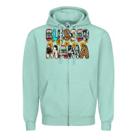 Seafoam blessed mama Zipper Hoodie - Zillion Design Studio