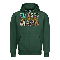 Sports Green blessed mama Zipper Hoodie - Zillion Design Studio