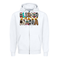 White blessed mama Zipper Hoodie - Zillion Design Studio